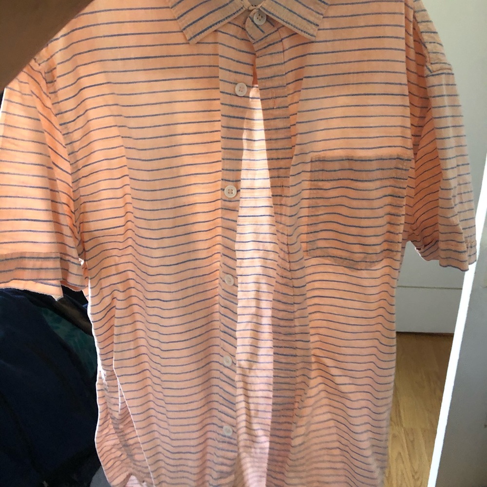 Orange men casual button up shirt very nice